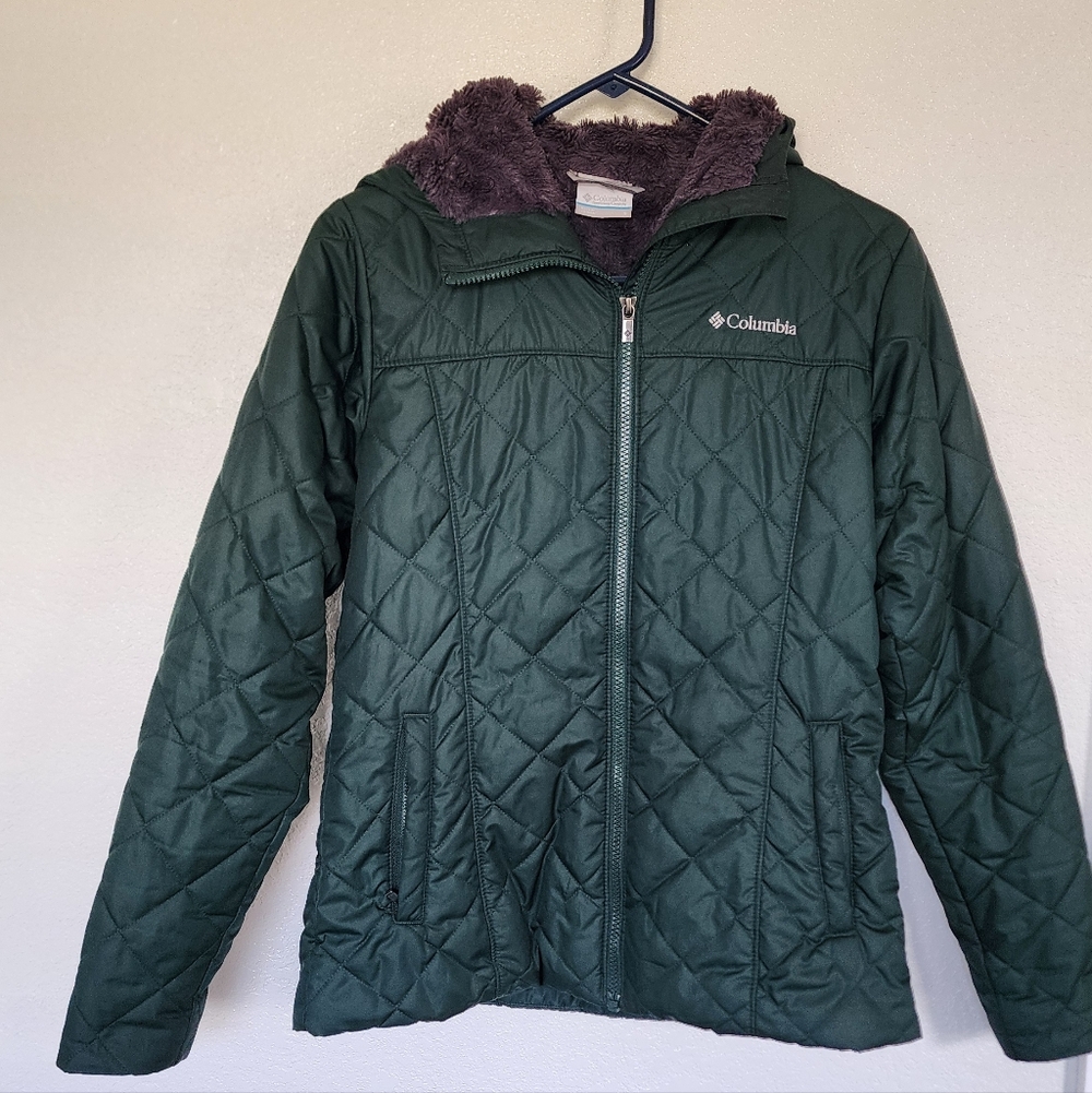 Women's Columbia Copper Crest Hooded Quilted Jacket | Size Small EUC